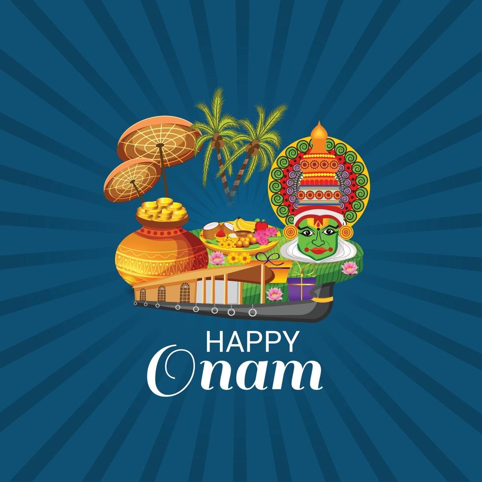 Vector illustration of a celebration background for Happy Onam