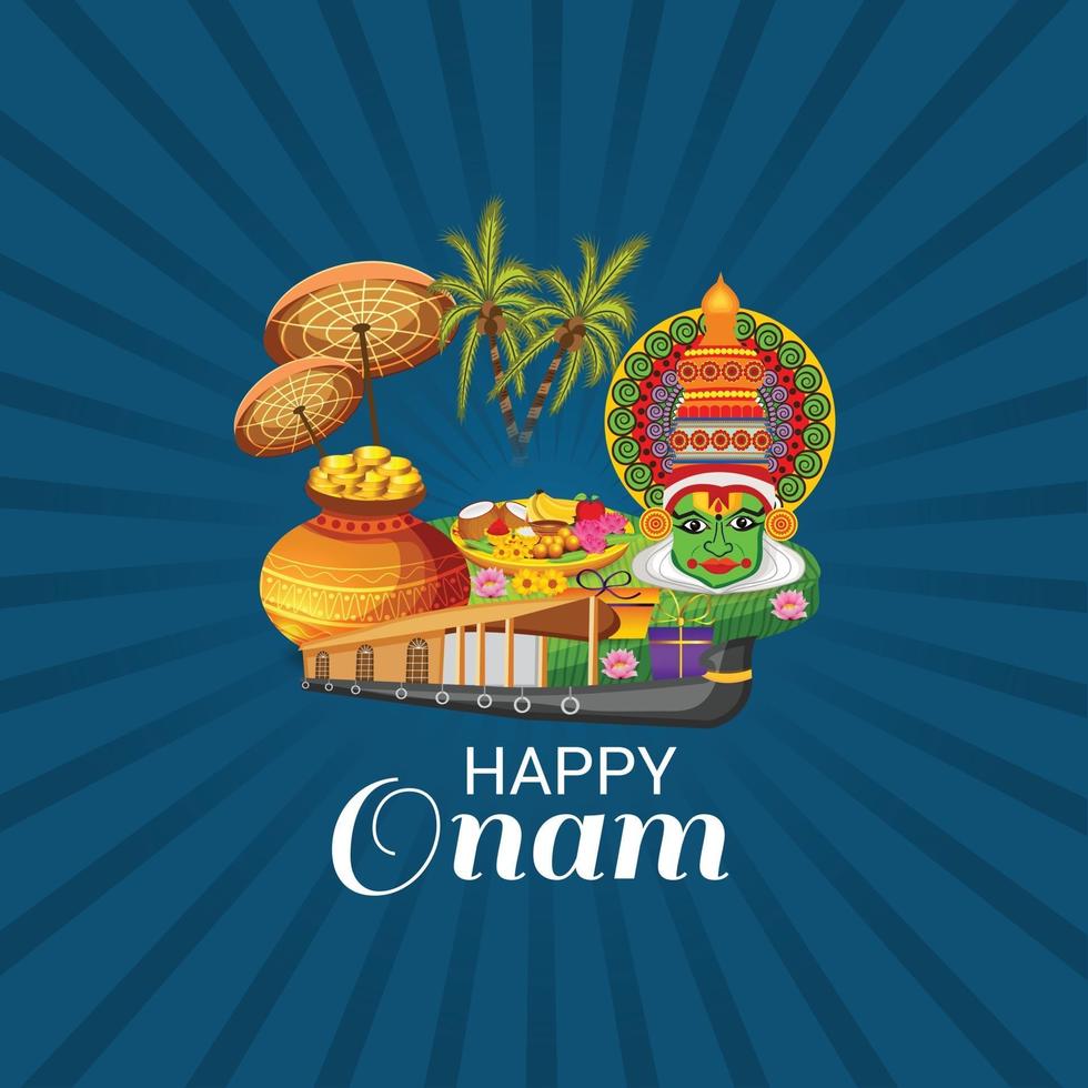 Ilustración vectorial de un fondo de celebración para happy onam vector