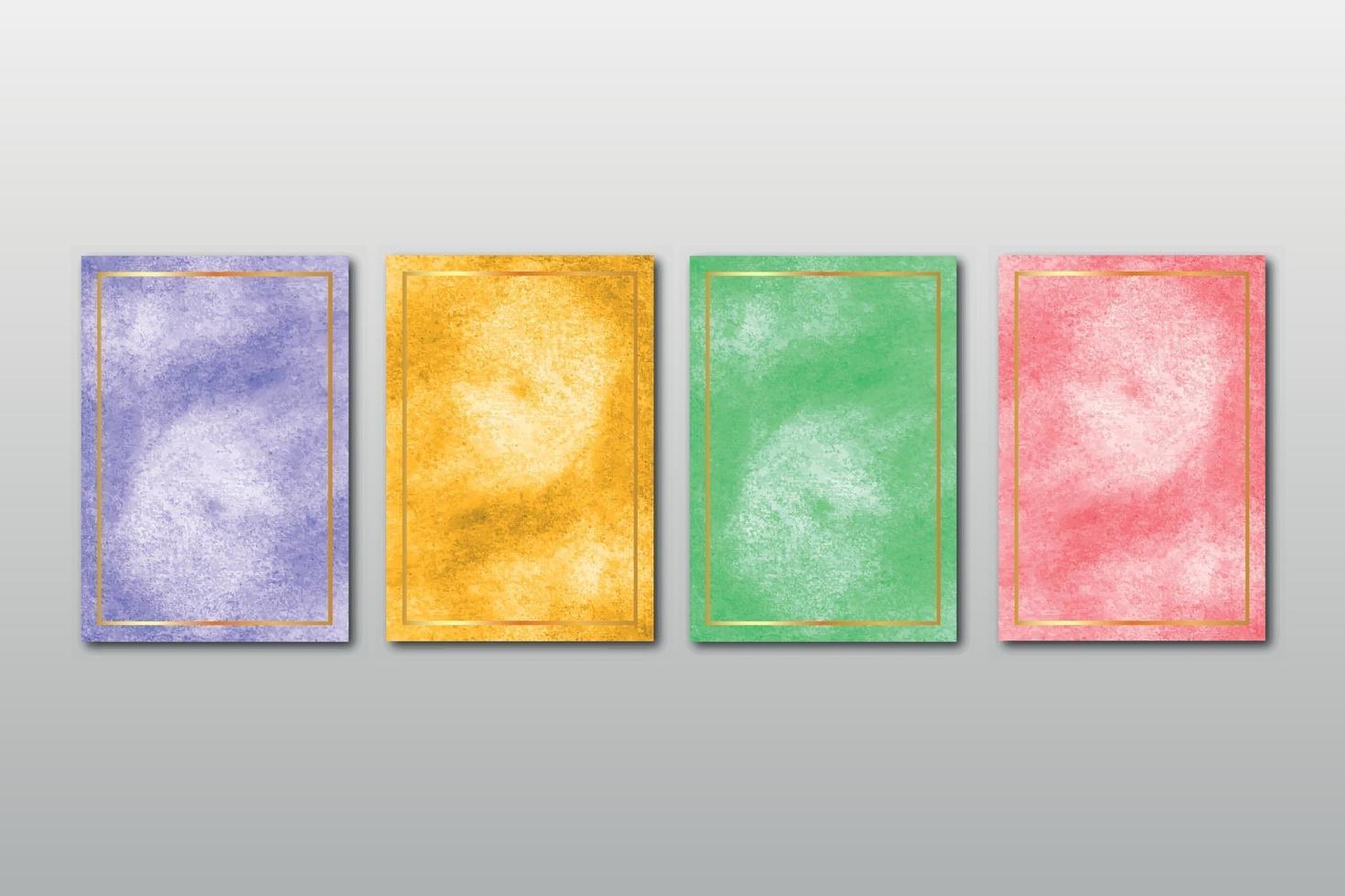 Set of watercolor hand painted background texture aquarelle abstract emerald backdrop horizontal template vector