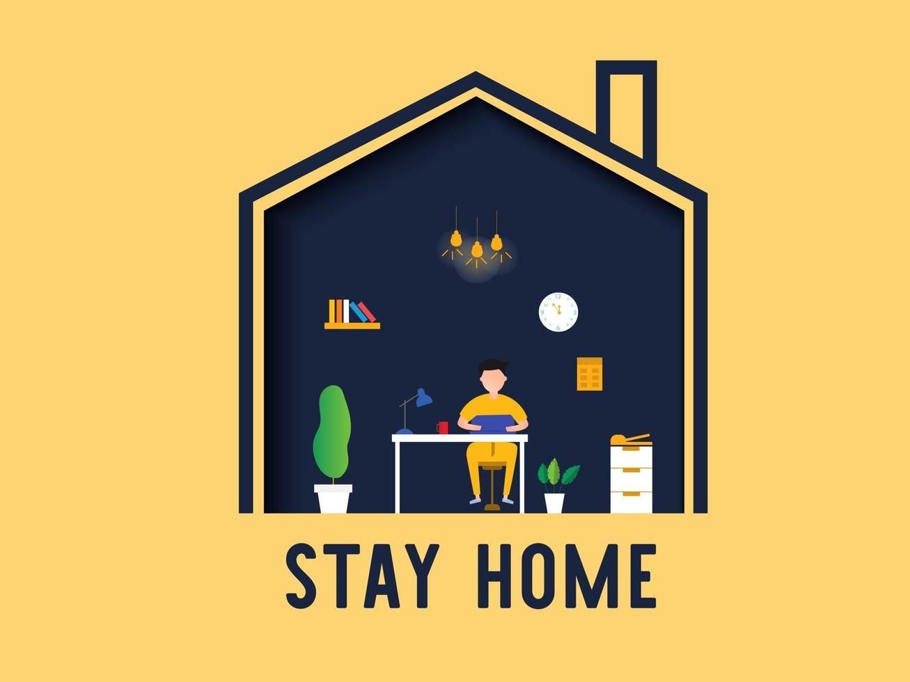 Stay at home vector