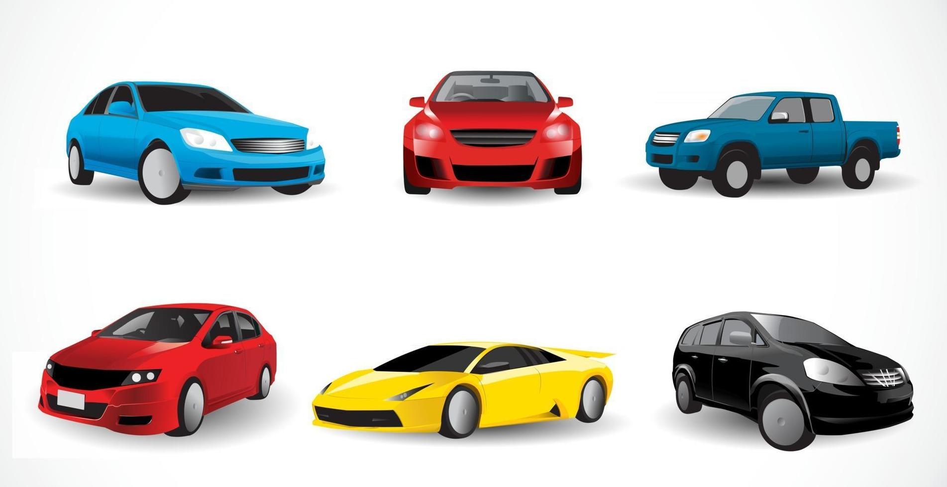 Set of Car template vector