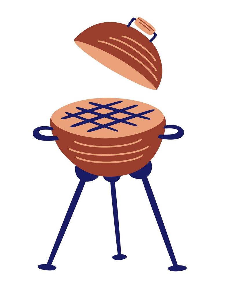 icono de parrilla de barbacoa redonda de dibujos animados símbolo de  parrilla de barbacoa cocinar fuera del dispositivo para asar comida comida  de la calle ilustración vectorial 2511810 Vector en Vecteezy