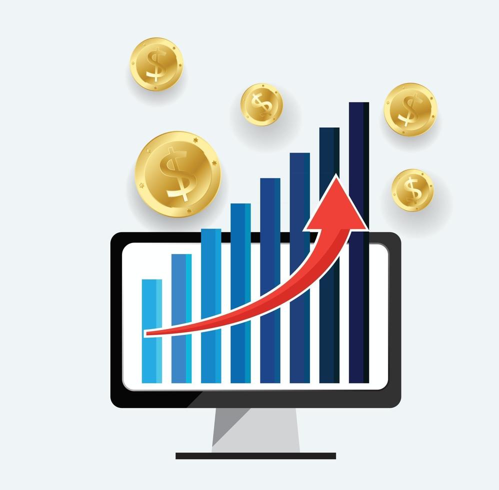Financial incline growth upward arrow vector