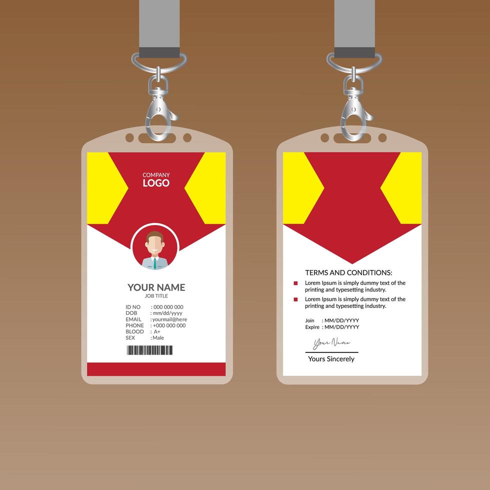 Red Elegant ID Card Design Template vector