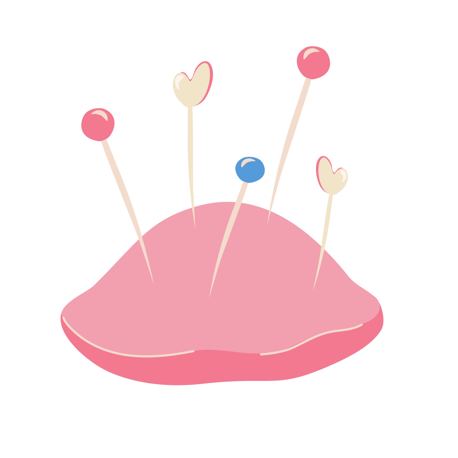 Cartoon pin cushion with colorful pins Sewing needle bed Dressmaking