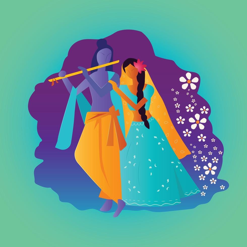 radha krishna symbol of love vector