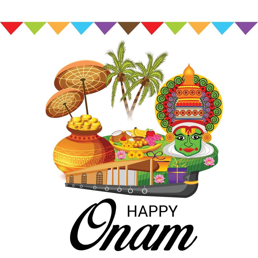 Ilustración vectorial de un fondo de celebración para happy onam vector