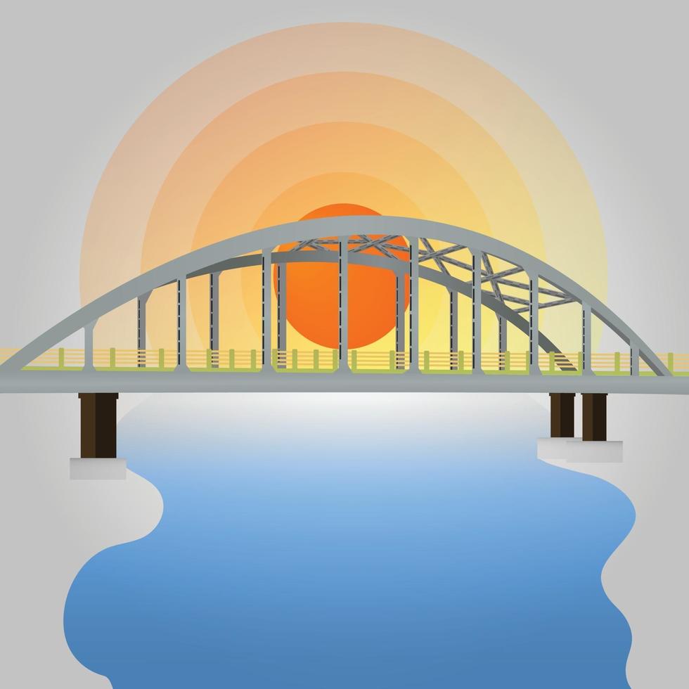 sun river bridge vector