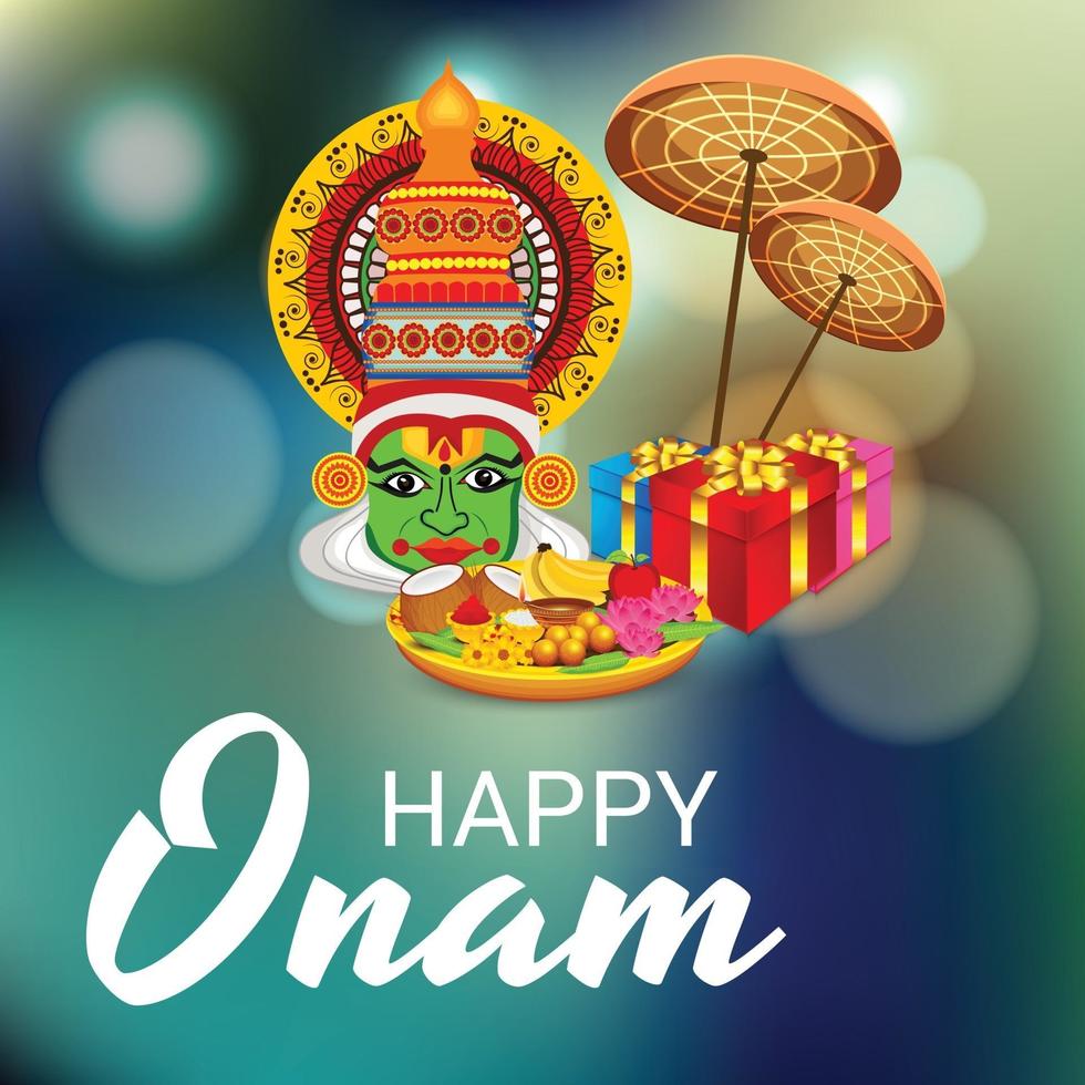 Ilustración vectorial de un fondo de celebración para happy onam vector