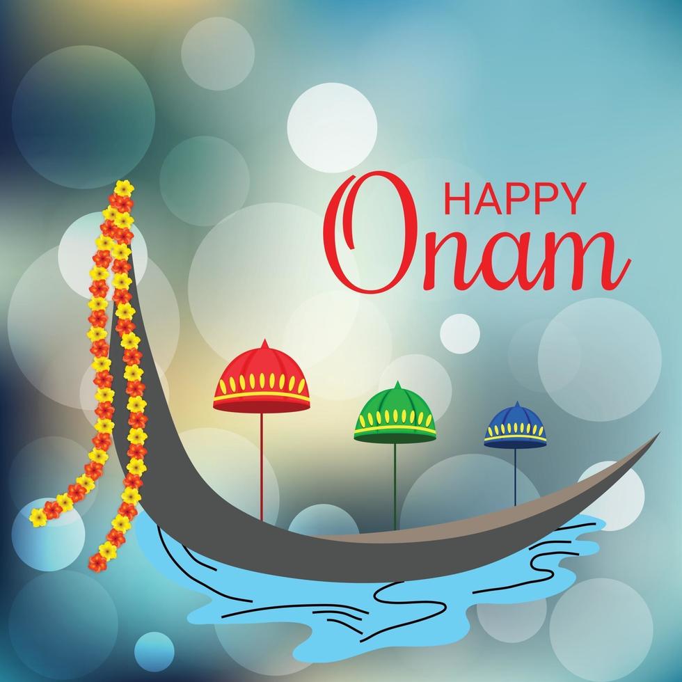 Ilustración vectorial de un fondo de celebración para happy onam vector