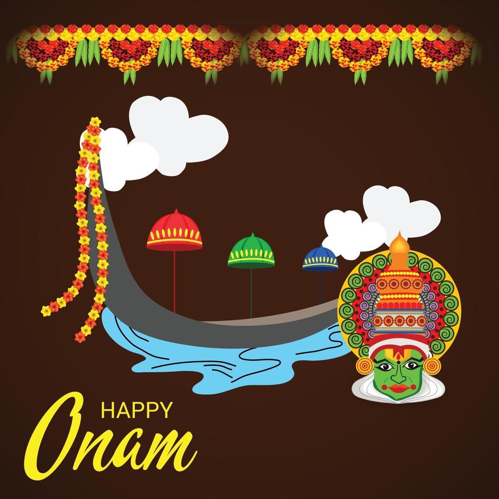 Ilustración vectorial de un fondo de celebración para happy onam vector