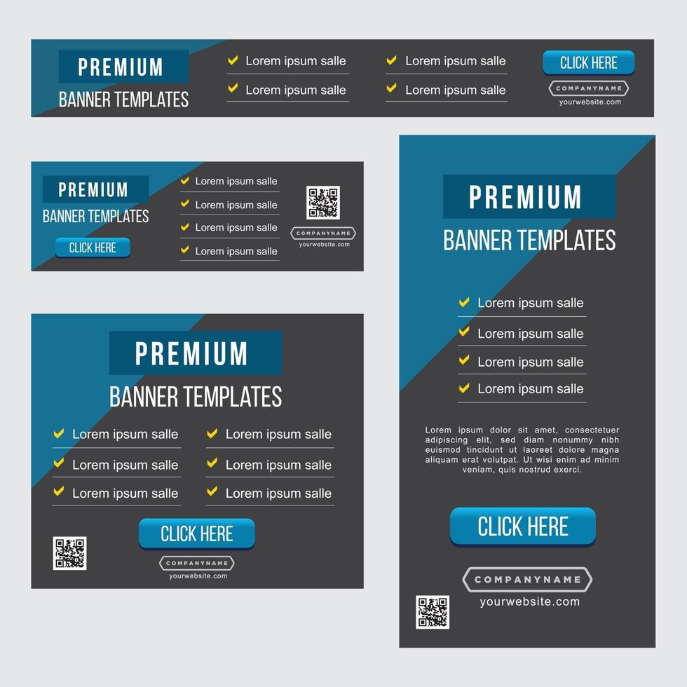 Blue Modern Banner Pack for Social Media vector