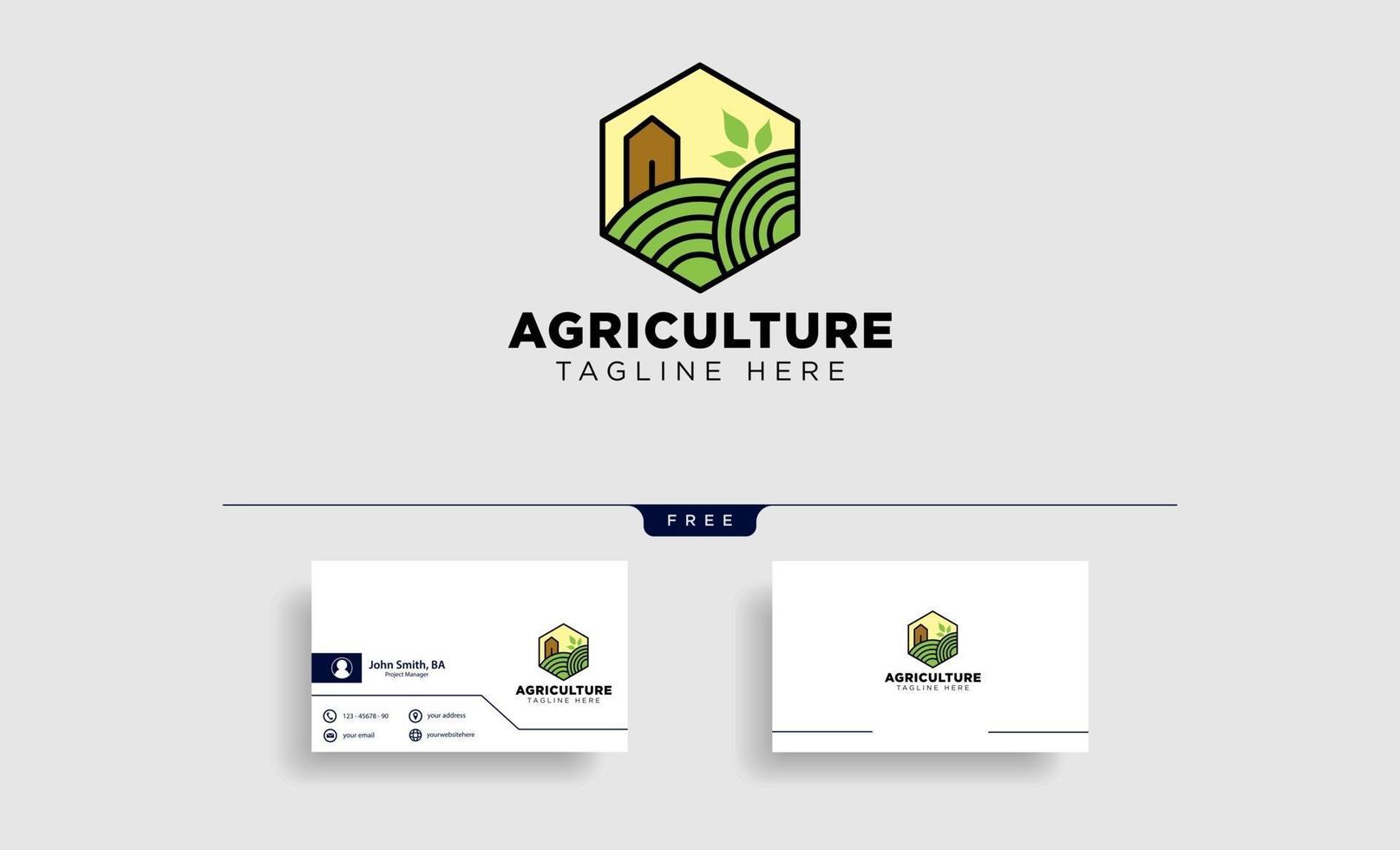 agriculture eco nature green line art logo template icon element isolated vector