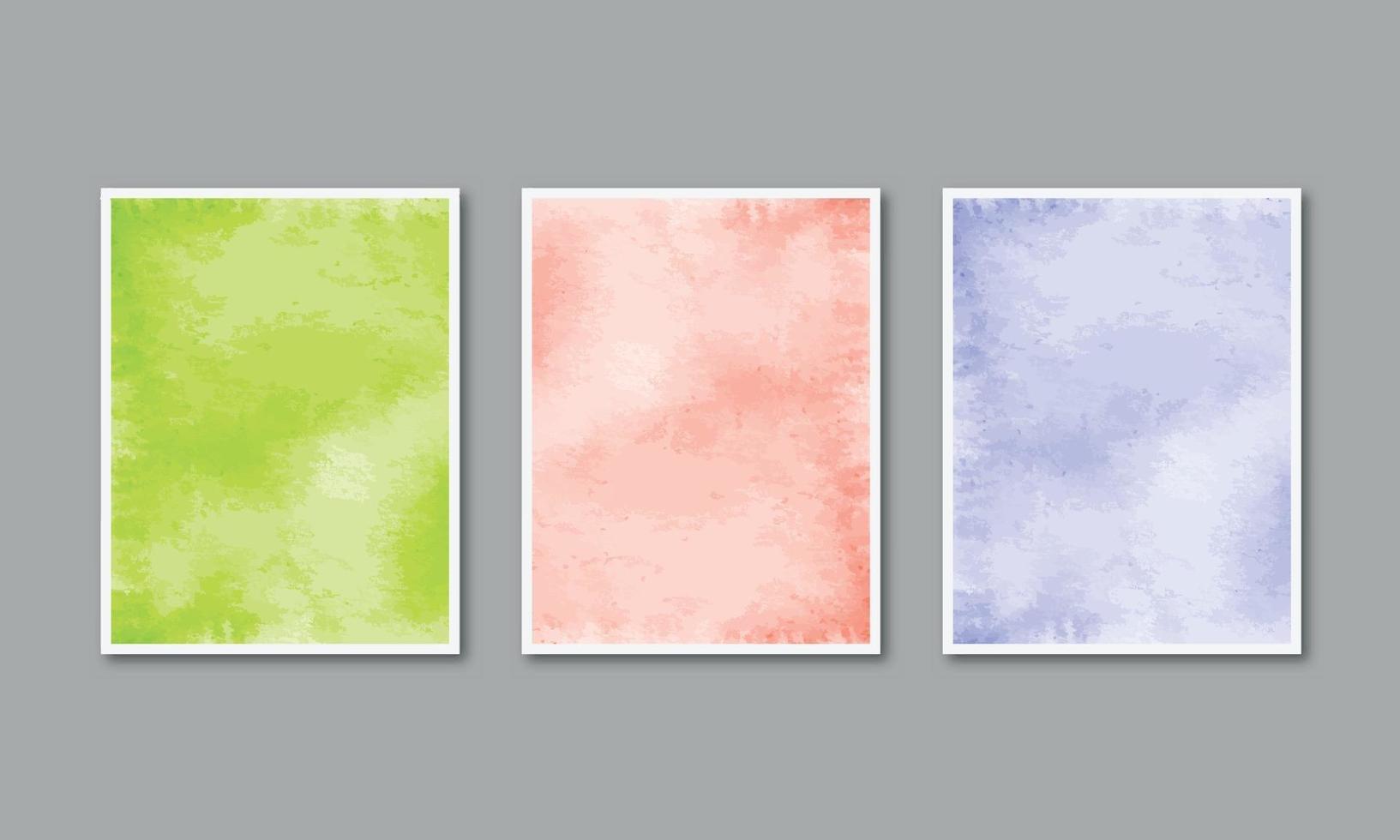 Set of watercolor hand painted background texture aquarelle abstract emerald backdrop horizontal template vector