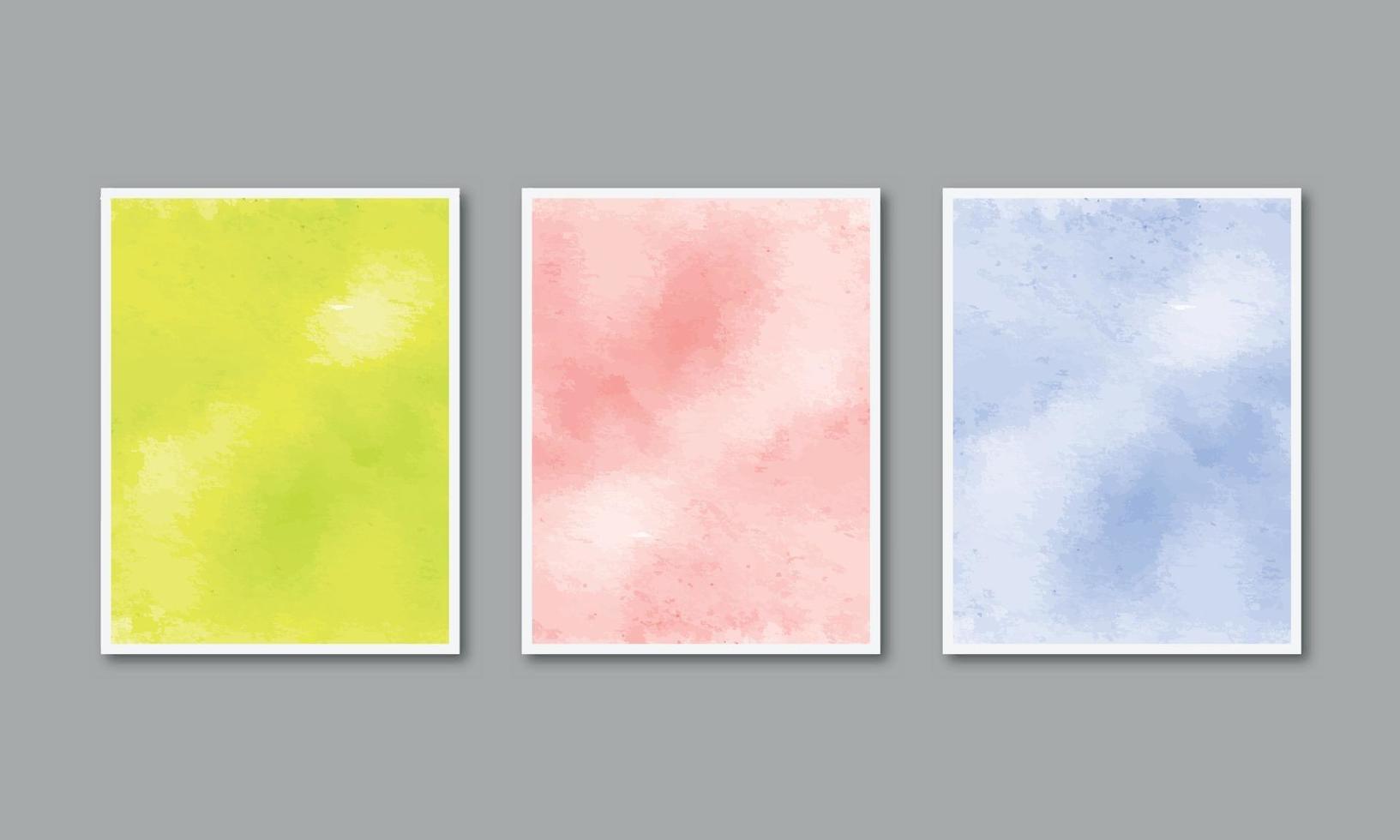 Set of watercolor hand painted background texture aquarelle abstract emerald backdrop horizontal template vector