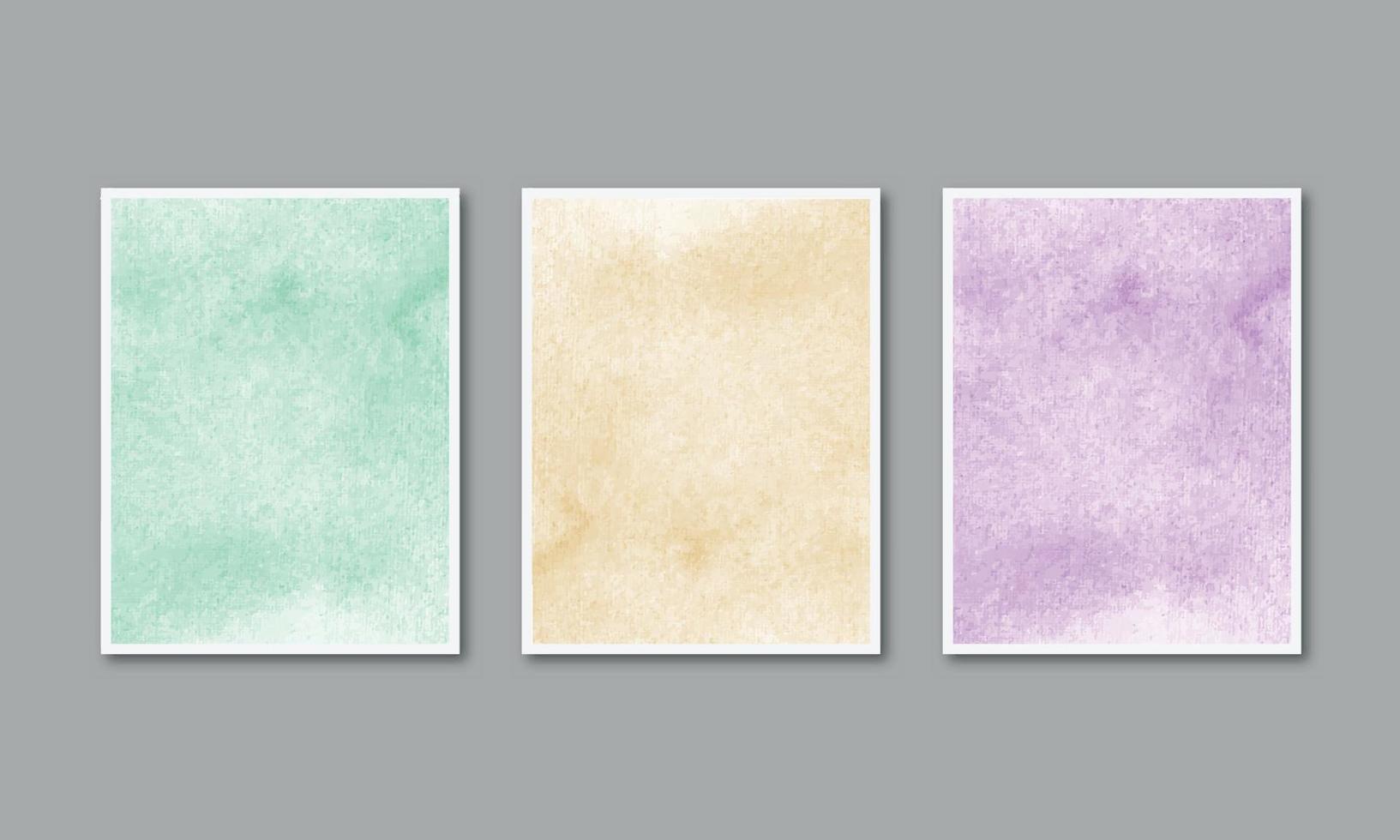 Set of watercolor hand painted background texture aquarelle abstract emerald backdrop horizontal template vector
