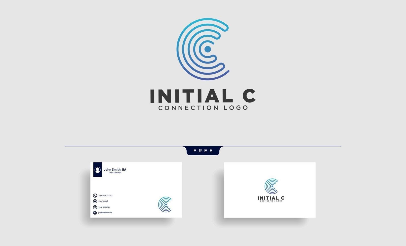 c inicial conexión wifi comunicación creativo logo plantilla vector ilustración icono elemento aislado vector