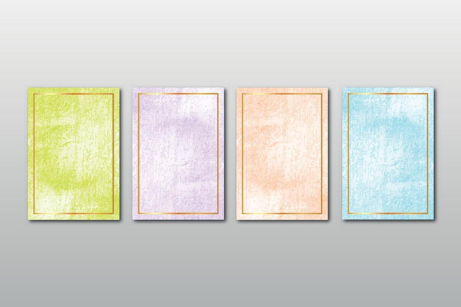Set of watercolor hand painted background texture aquarelle abstract emerald backdrop horizontal template vector