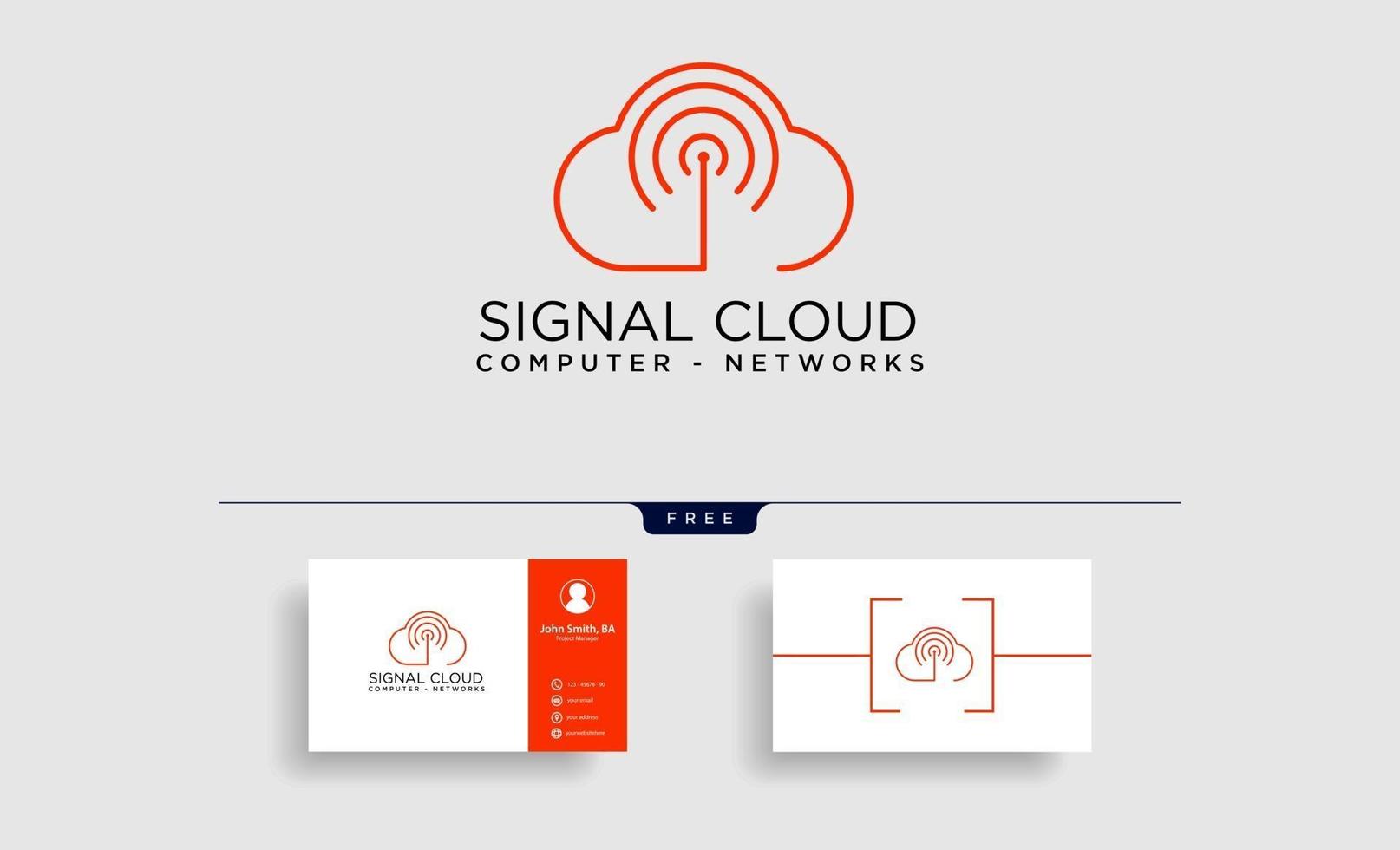 cloud digital technology line logo template vector illustration icon element isolated  vector