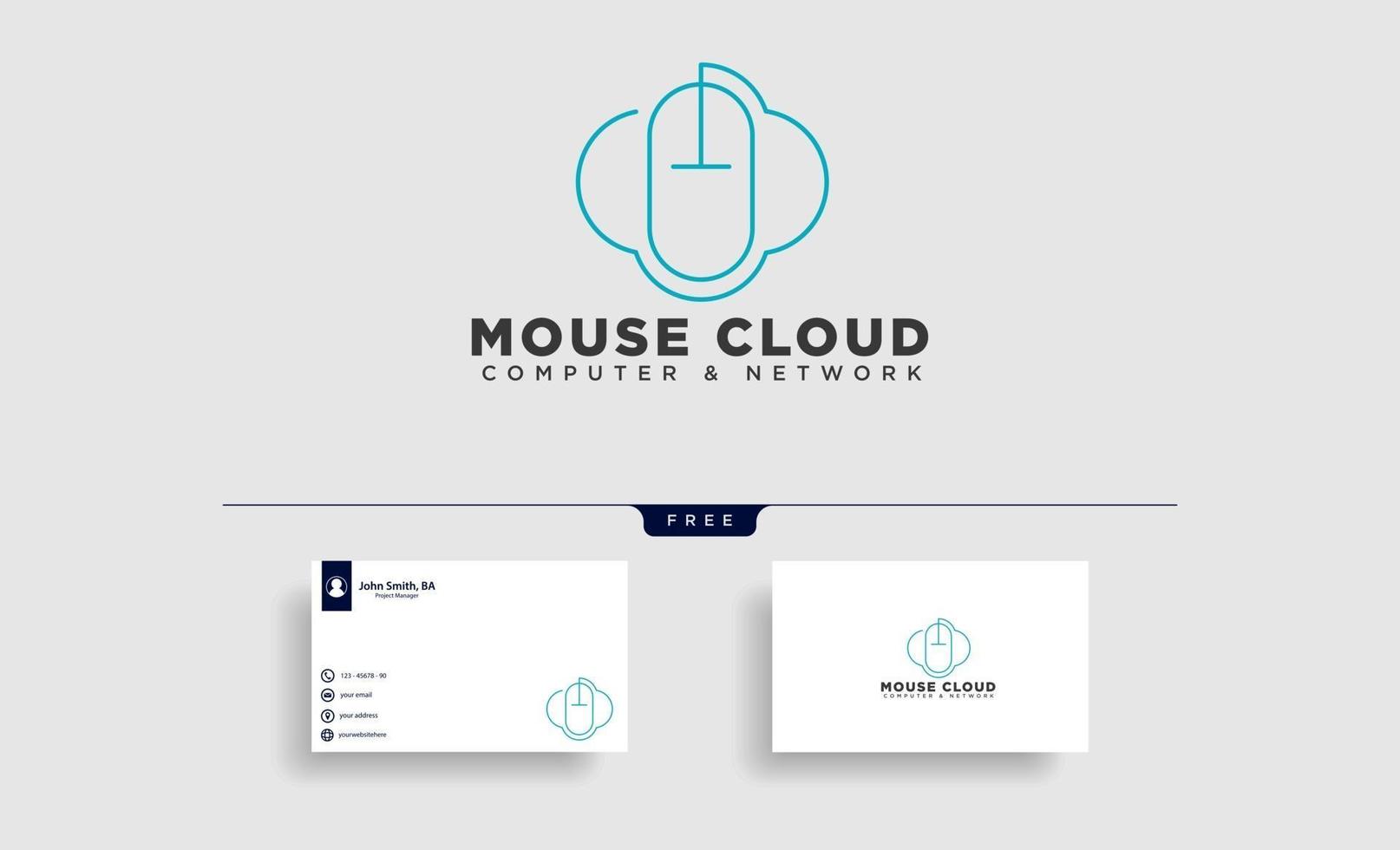 nube mouse logo plantilla vector ilustración icono elemento vector aislado