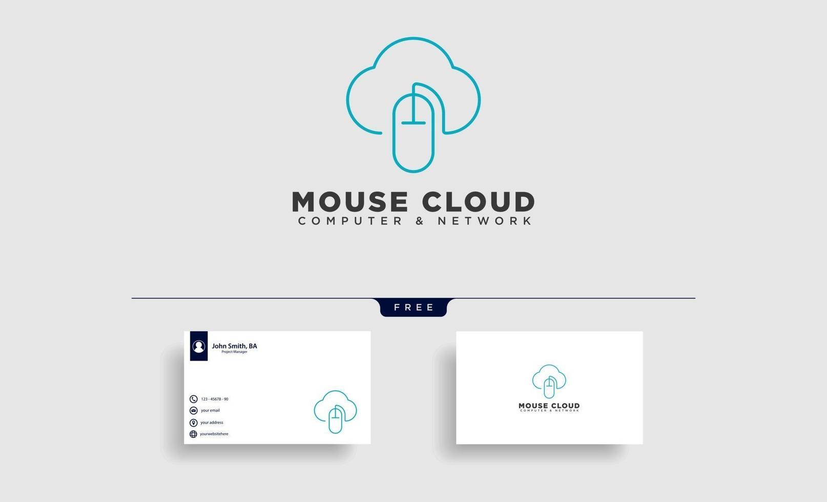 nube mouse logo plantilla vector ilustración icono elemento vector aislado