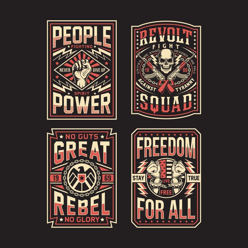Propaganda Tshirt Designs Collection vector