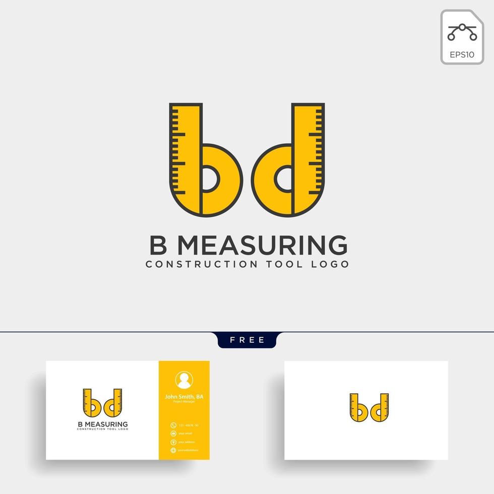 letter b MEASURING or MEASUREMENT logo template vector illustration icon element isolated  vector