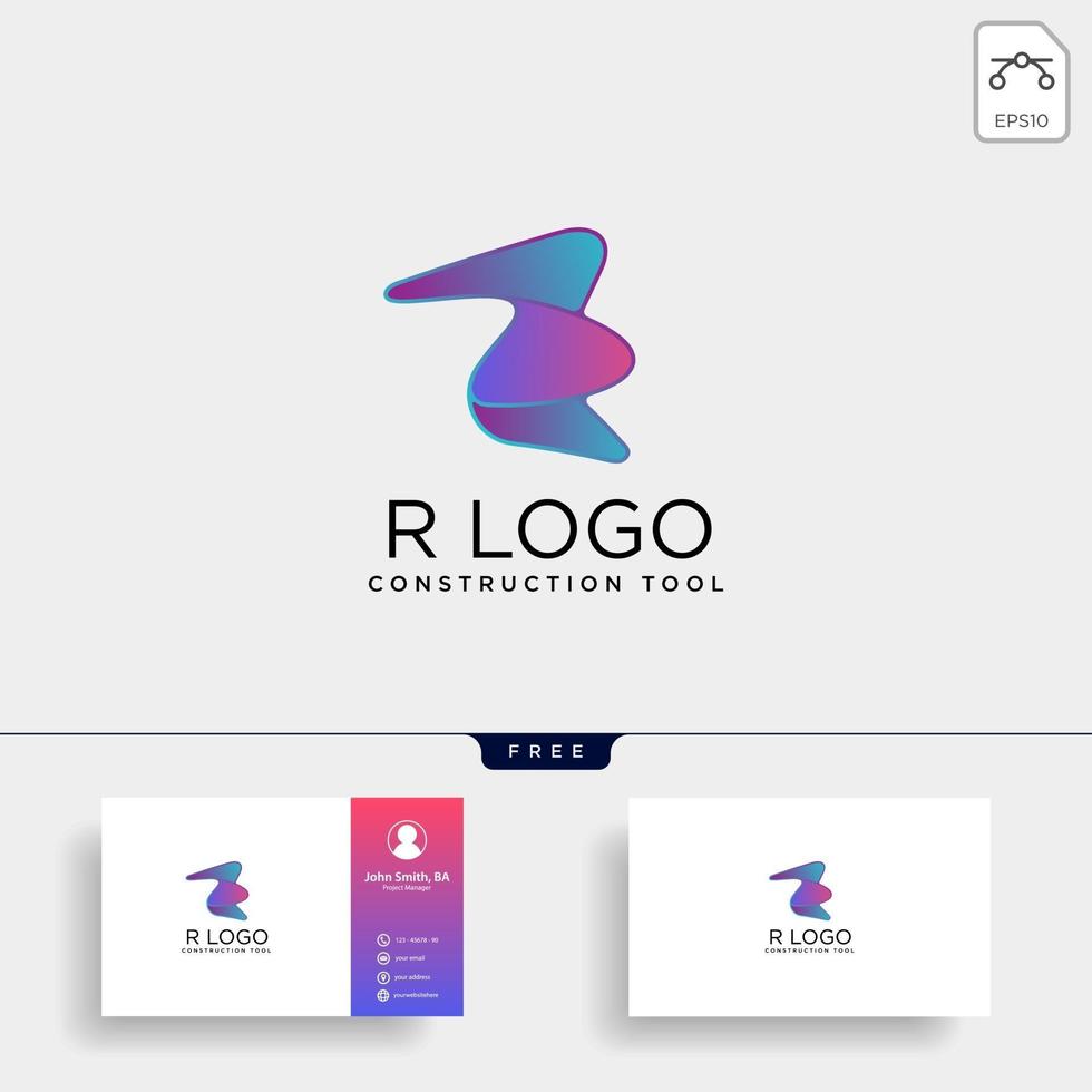 letter R construction tools logo template vector illustration icon element isolated vector