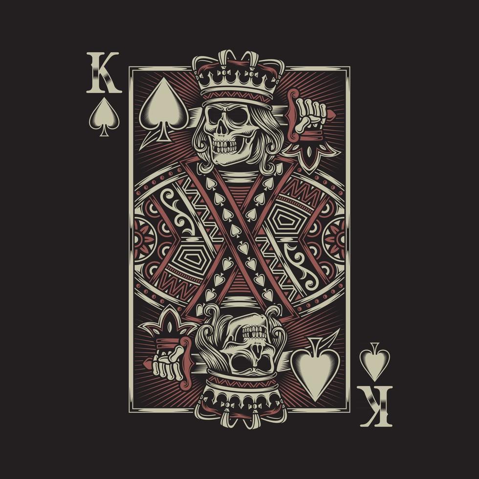 King Skull Playing Card vector