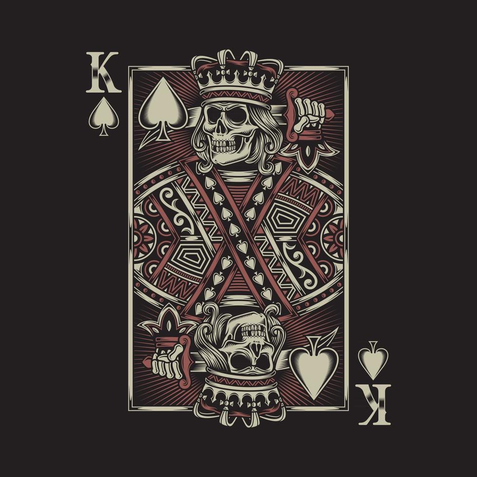 King Skull Playing Card vector