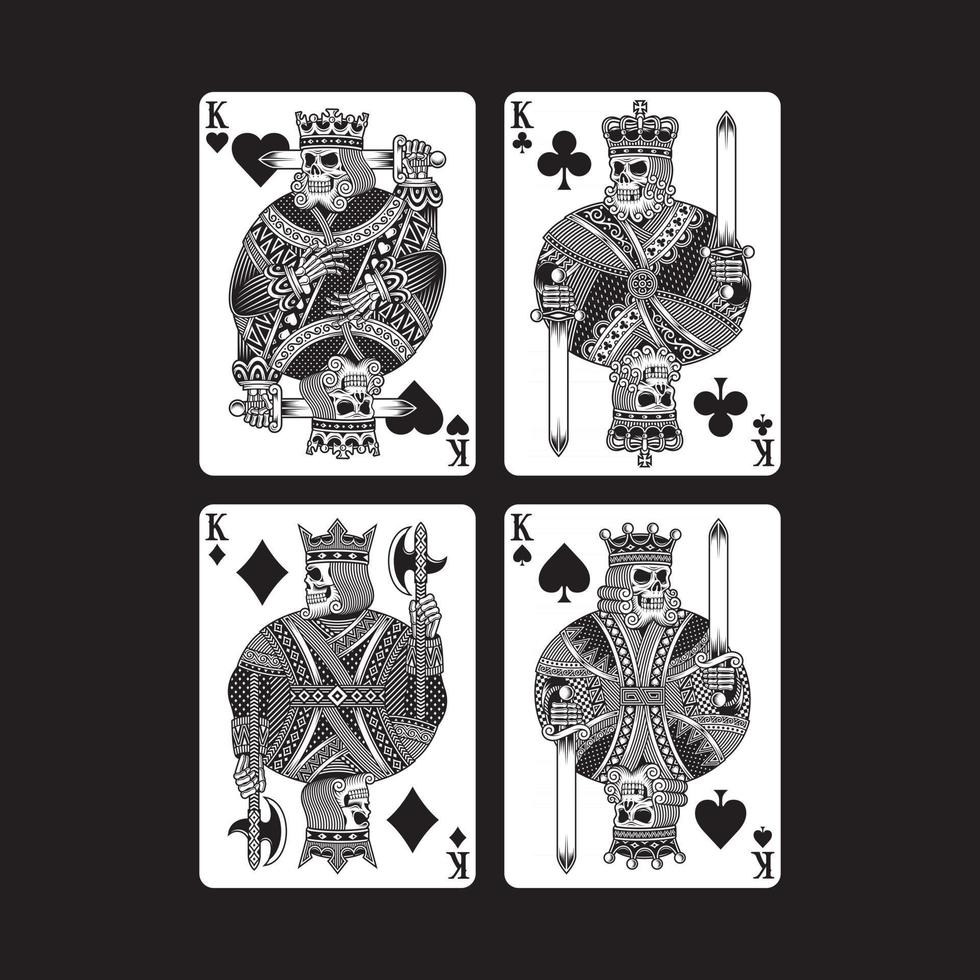 King Skull Playing Card Collection vector