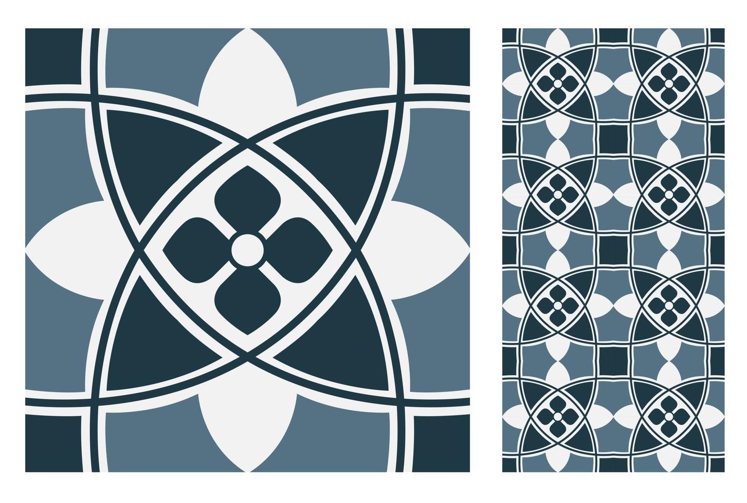 vintage tiles patterns antique seamless vector