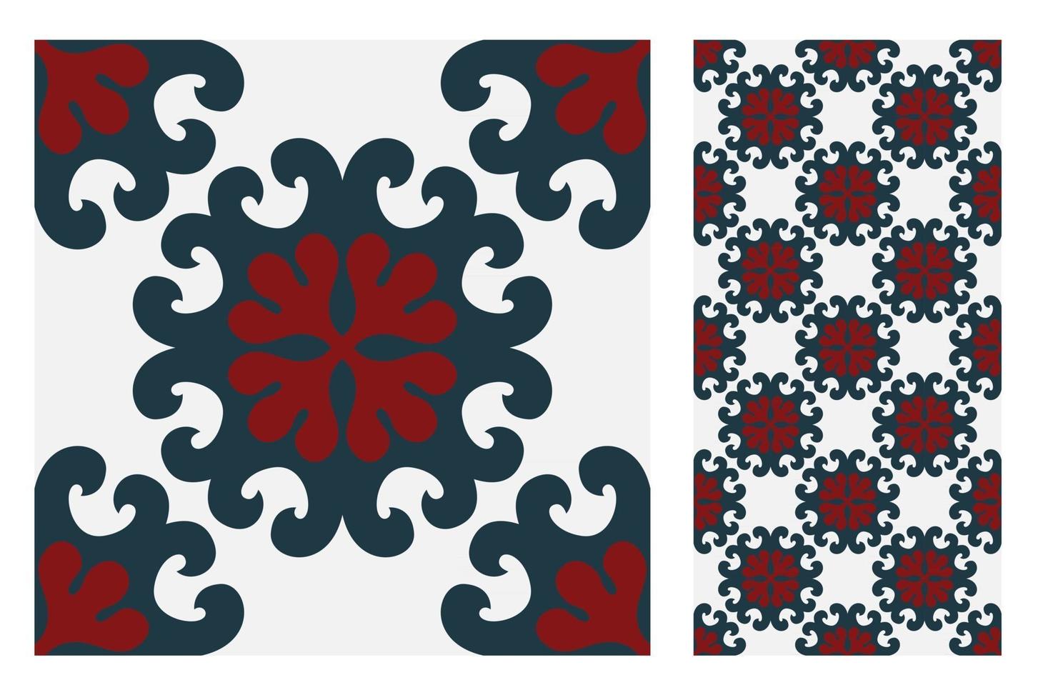 vintage tiles patterns antique seamless vector