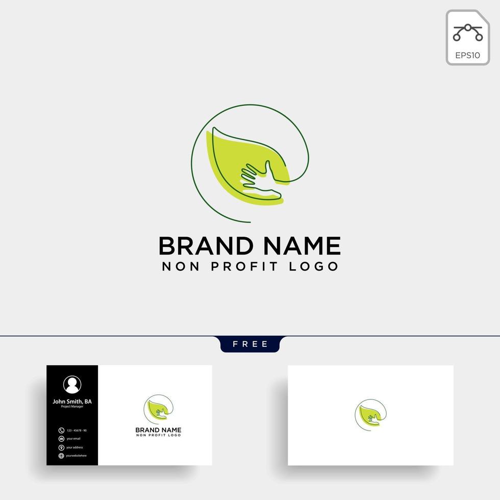 eco leaf hand care logo template vector illustration icon element isolated  vector