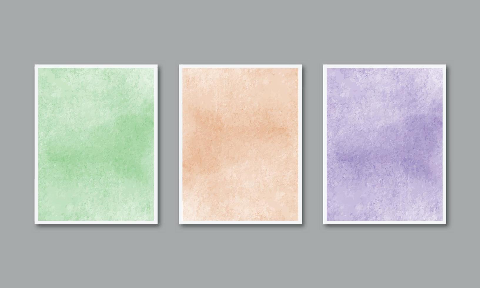 Set of watercolor hand painted background texture aquarelle abstract emerald backdrop horizontal template vector