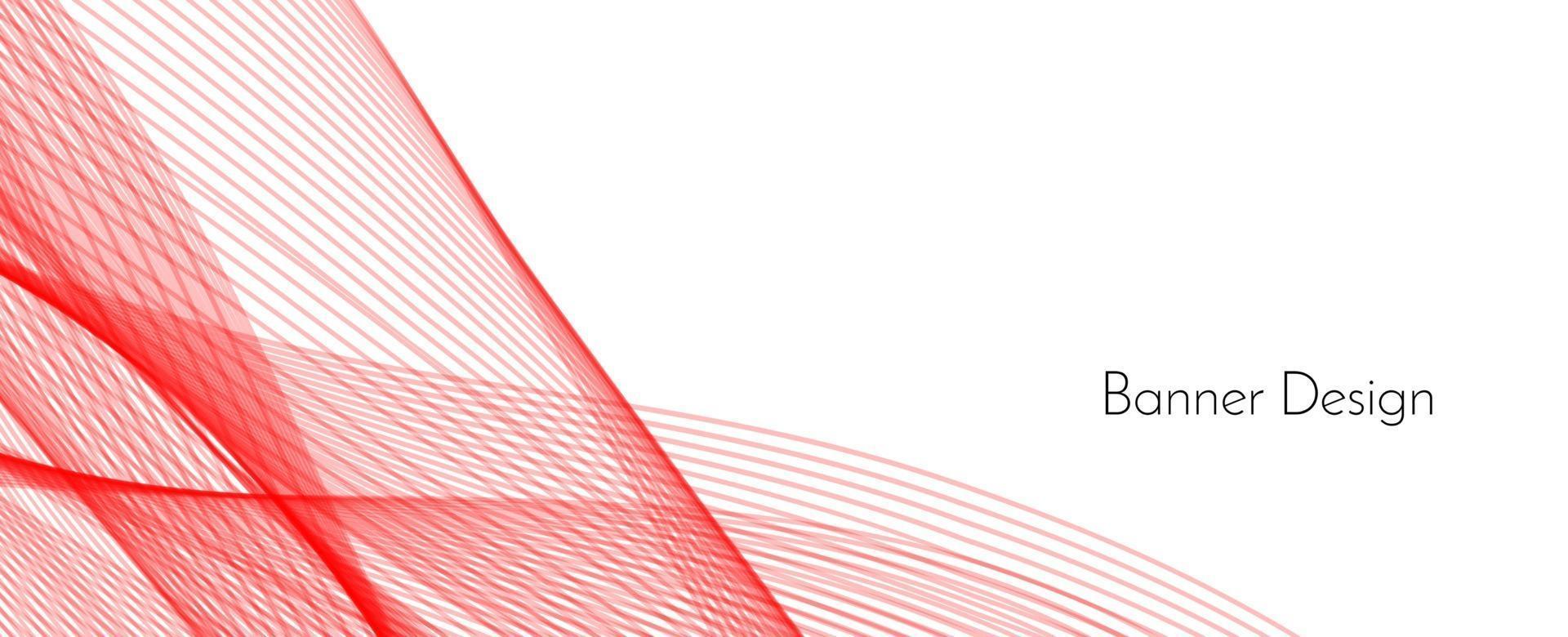 Abstract red modern decorative stylish wave banner background vector