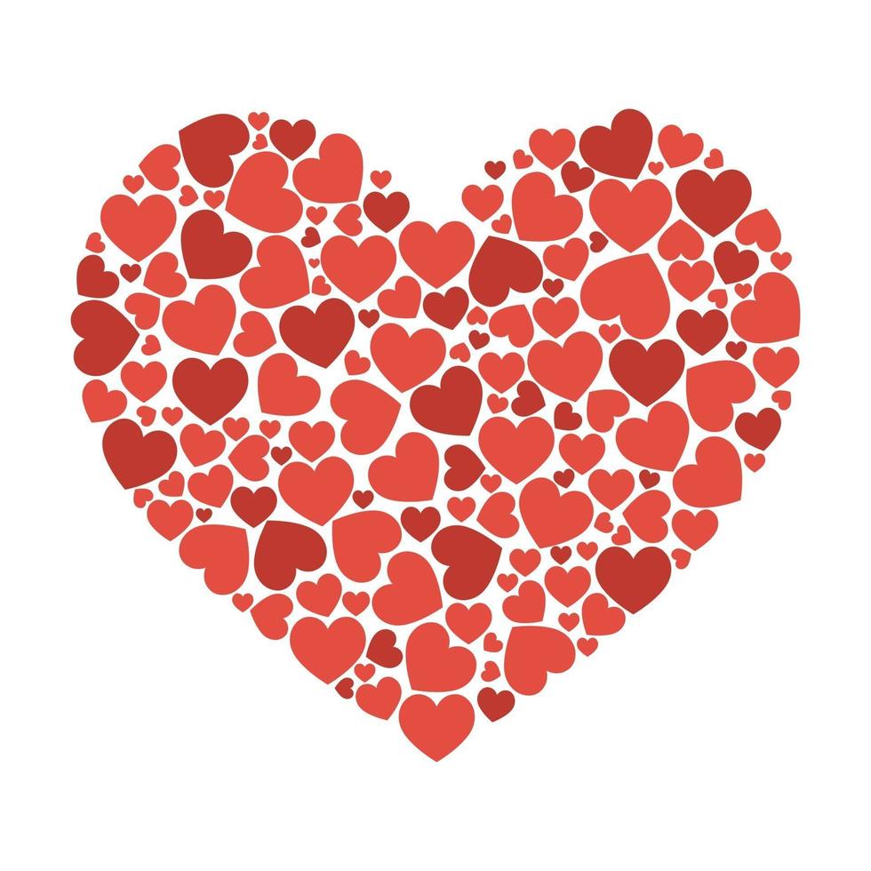 Large heart from little hearts flart UI colors vector illustration ...