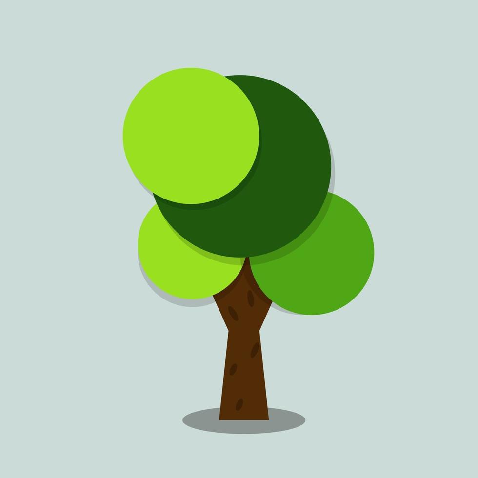 icono de árbol verde con hermosas hojas vector