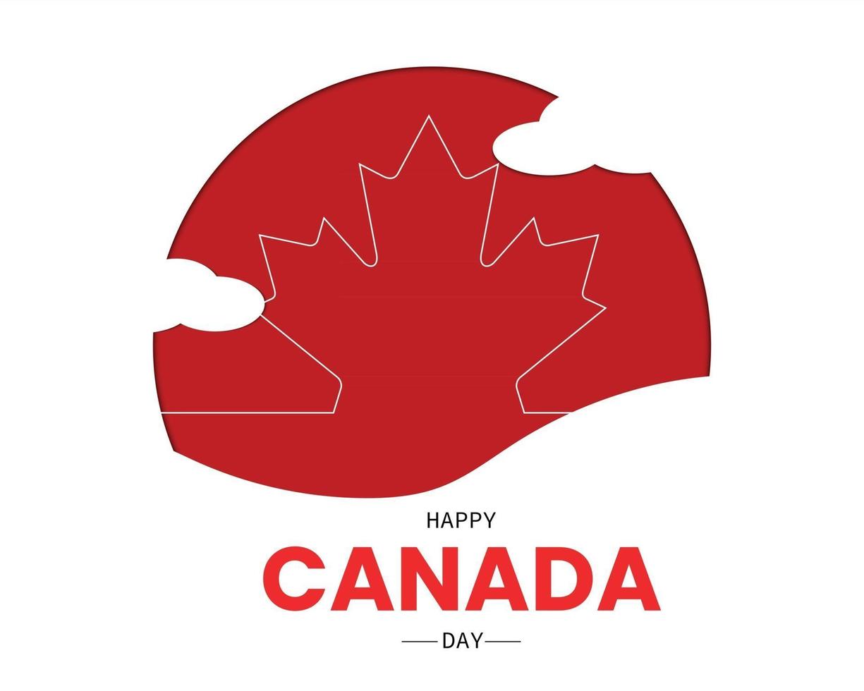 Canada Day Paper With Maple Line vector