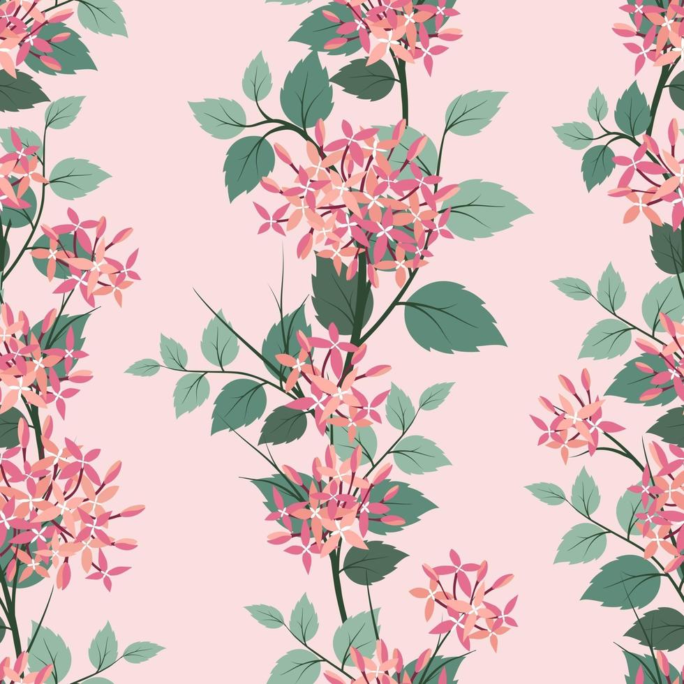 Blooming flowers seamless pattern on pastel mood vector