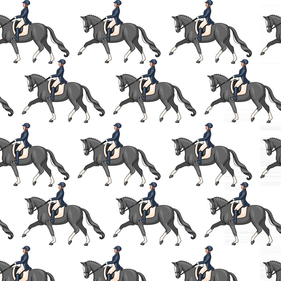 Montar a caballo de patrones sin fisuras mujer montando un caballo vector