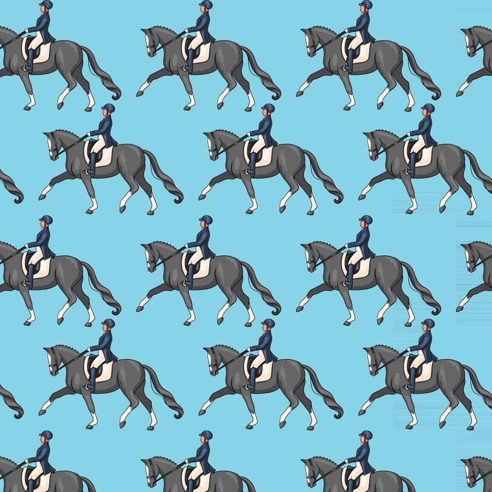Horseback Riding Seamless Pattern Woman Riding a Horse vector