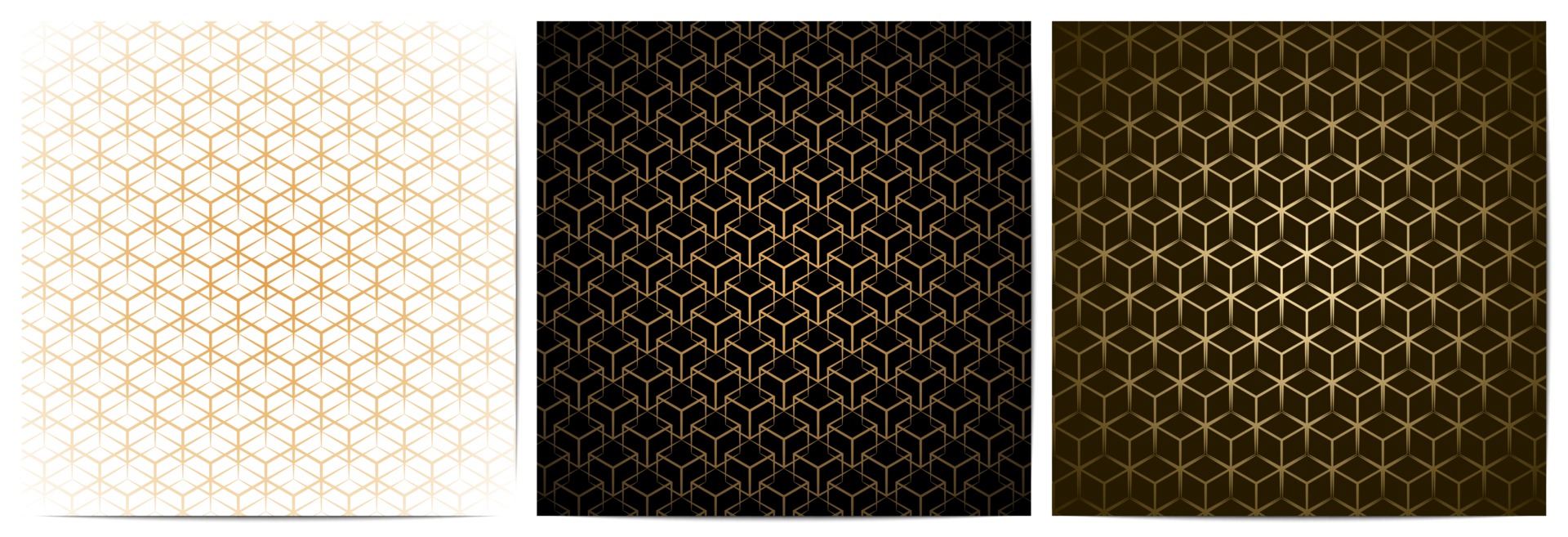 Set of abstract geometric seamless pattern with golden lines 2513142 ...