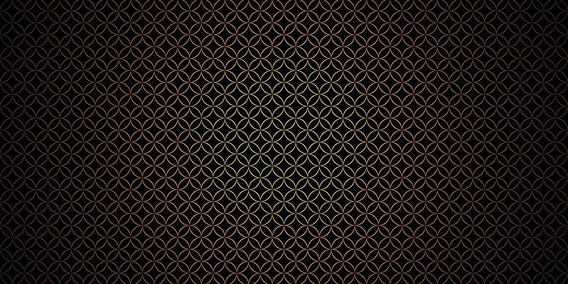 Golden art circle lines seamless patterns vector