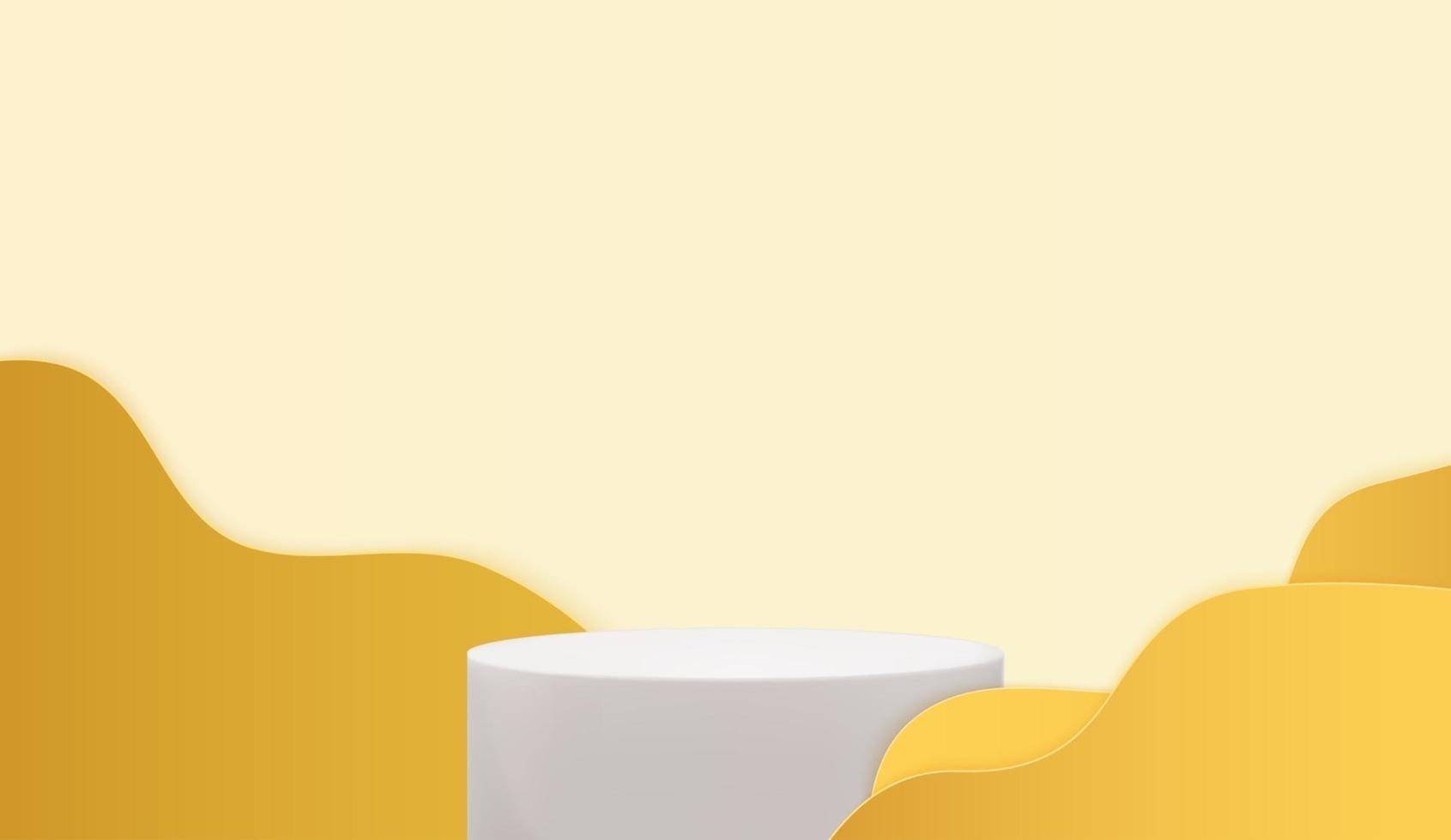 3D Realistic white podium Background vector