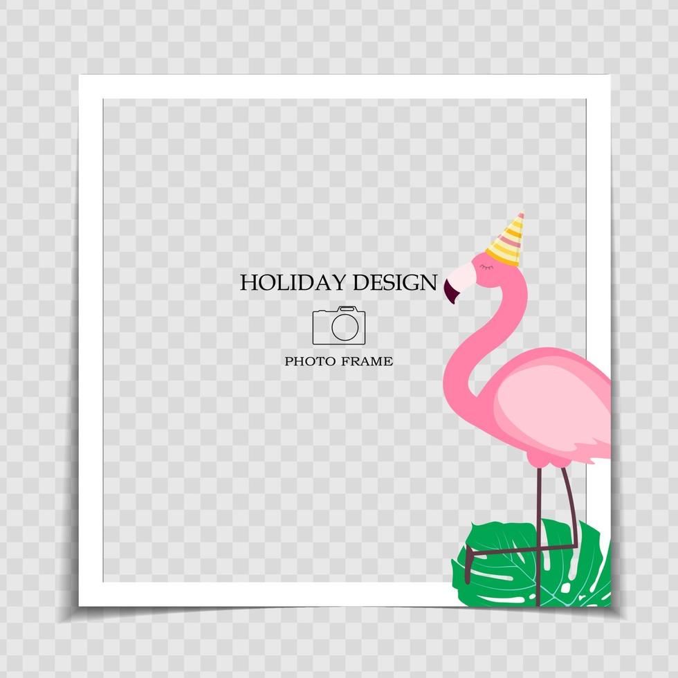 Party Holiday Photo Frame Template for post in Social Network vector