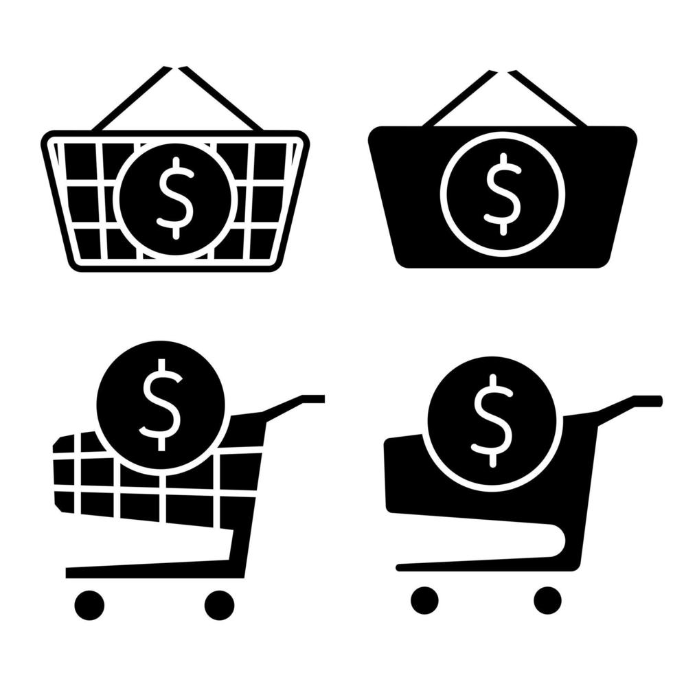 Shopping cart with dollar sign inside Place an order vector