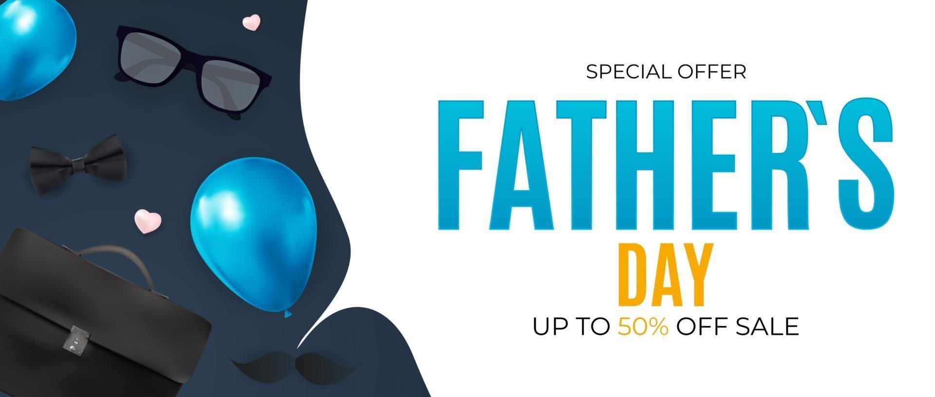 Fondo de venta del día del padre para póster o folleto o tarjeta de felicitación vector