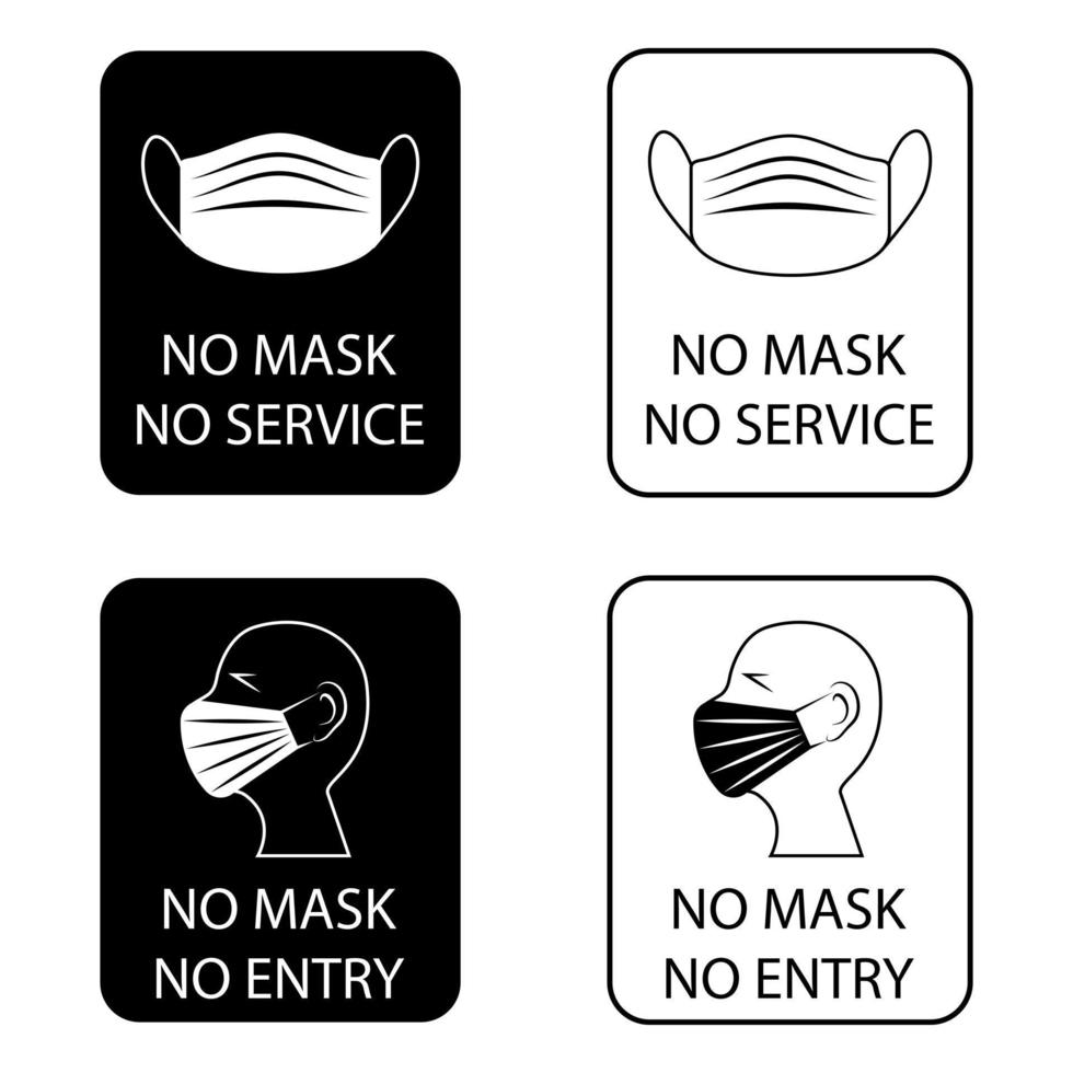No mask no entry Facemask required while on the premises vector
