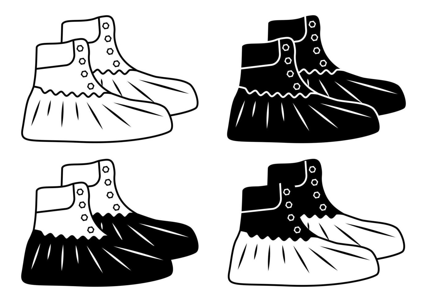 Polyethylene covering for shoes Antibacterial plastic shoe covers vector